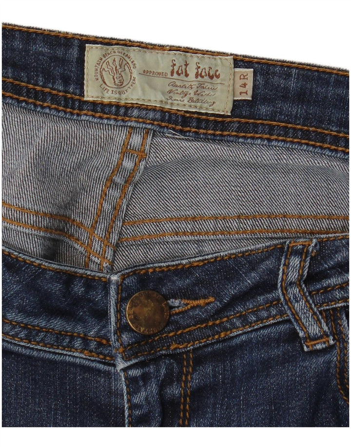 Damskie jeansy przycięte Fat Face UK 14 Large W34 L24 Granatowe