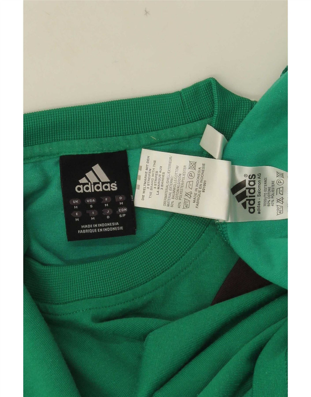 Adidas Męski T-Shirt Top Średni Zielony Kolor Blokowy Bawełniany