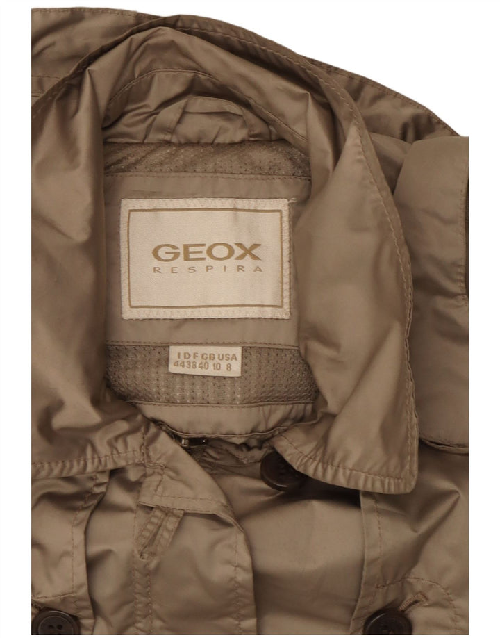 Damska kurtka parka z kapturem Geox Respira UK 10, mała, beżowa, poliester