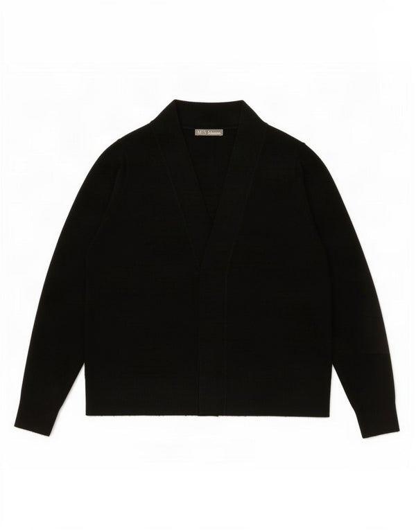 Marks & Spencer Damski sweter rozpinany UK 18 XL, czarny akryl