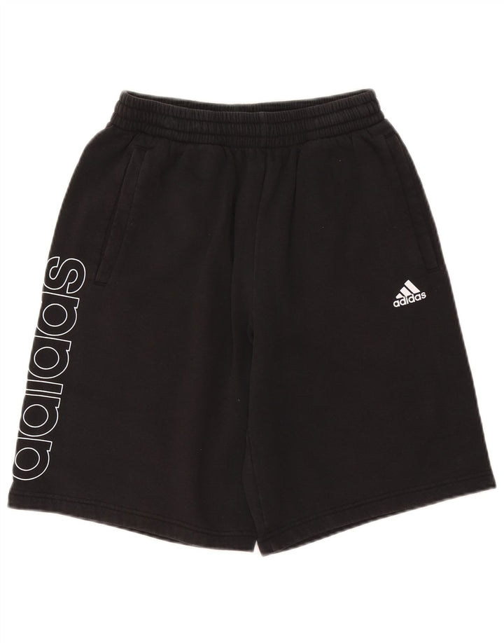 Męskie spodenki sportowe Adidas z grafiką, małe, czarne, bawełniane