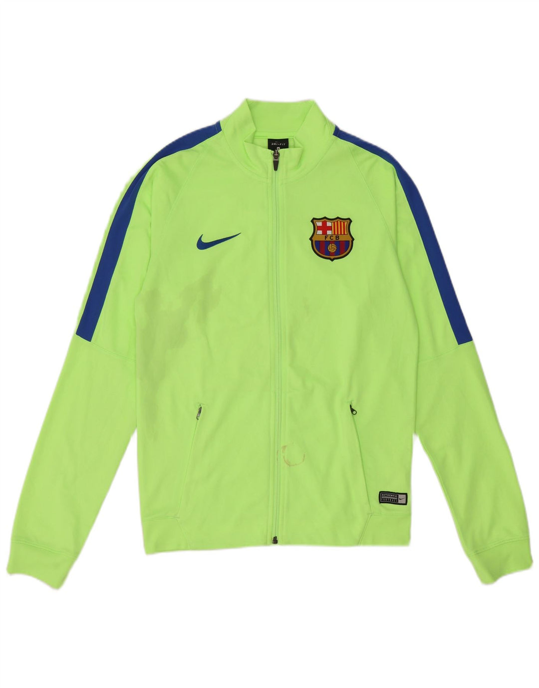 Męska kurtka dresowa Nike FCB, mała, zielona, z blokami kolorów, poliester