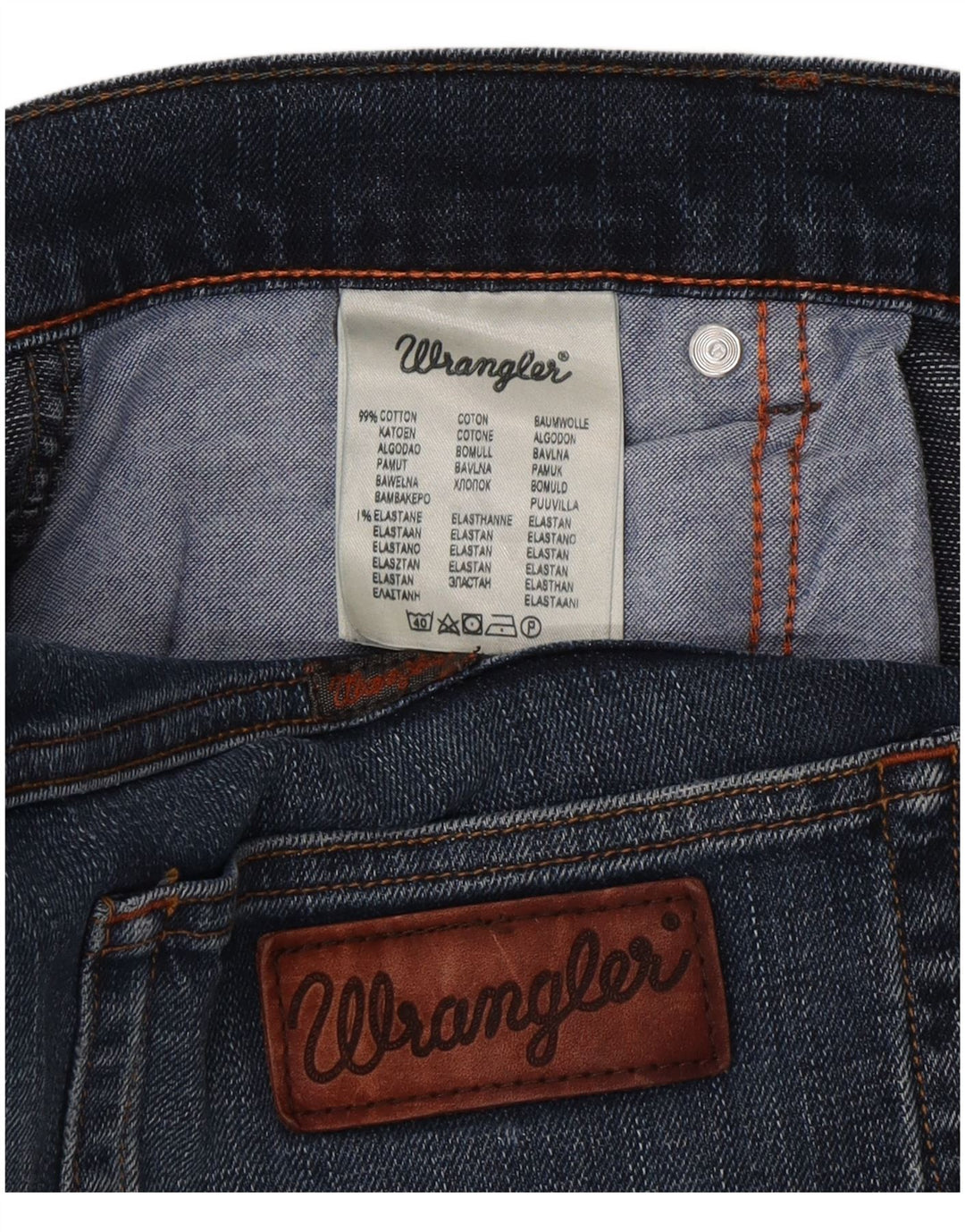 Męskie proste dżinsy Wrangler W34 L30 Niebieskie bawełniane