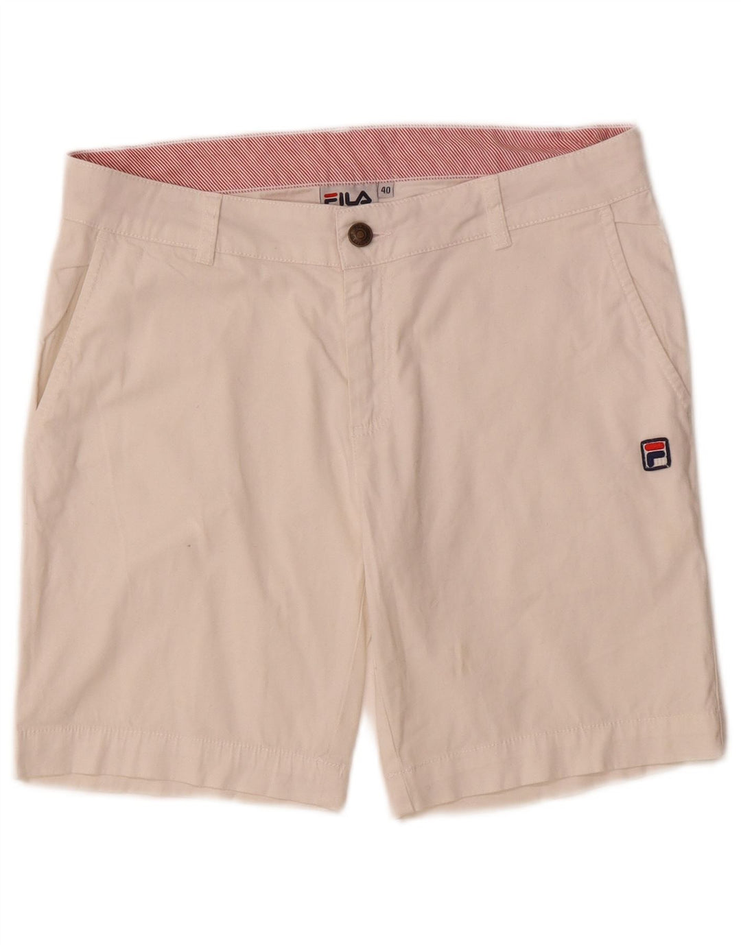 FILA Womens Chino Shorts EU 40 Medium W30 White Cotton