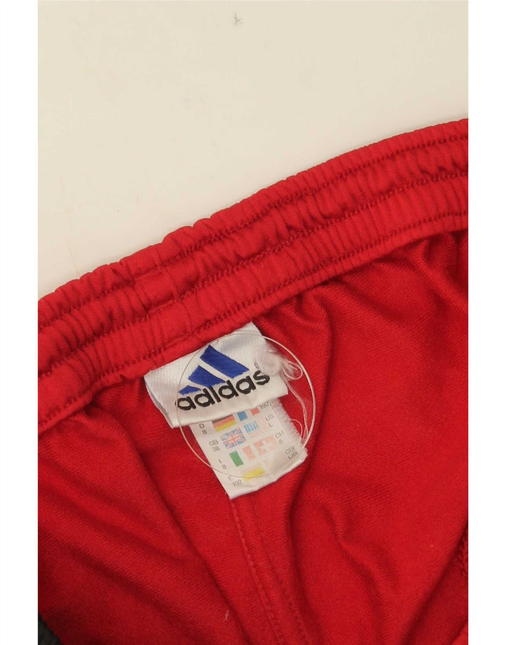 Męskie spodnie dresowe Adidas z grafiką, poliester w kolorze średniej czerwieni