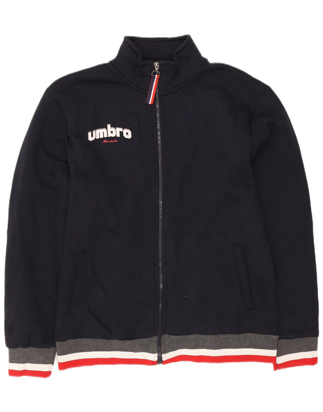 Męska kurtka dresowa UMBRO z grafiką XL, granatowa, z poliestru w blokach kolorów
