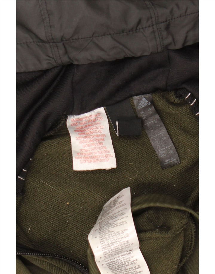 Chłopięcy sweter ADIDAS Aeroready z kapturem i zamkiem błyskawicznym 11-12 lat Zielony poliester