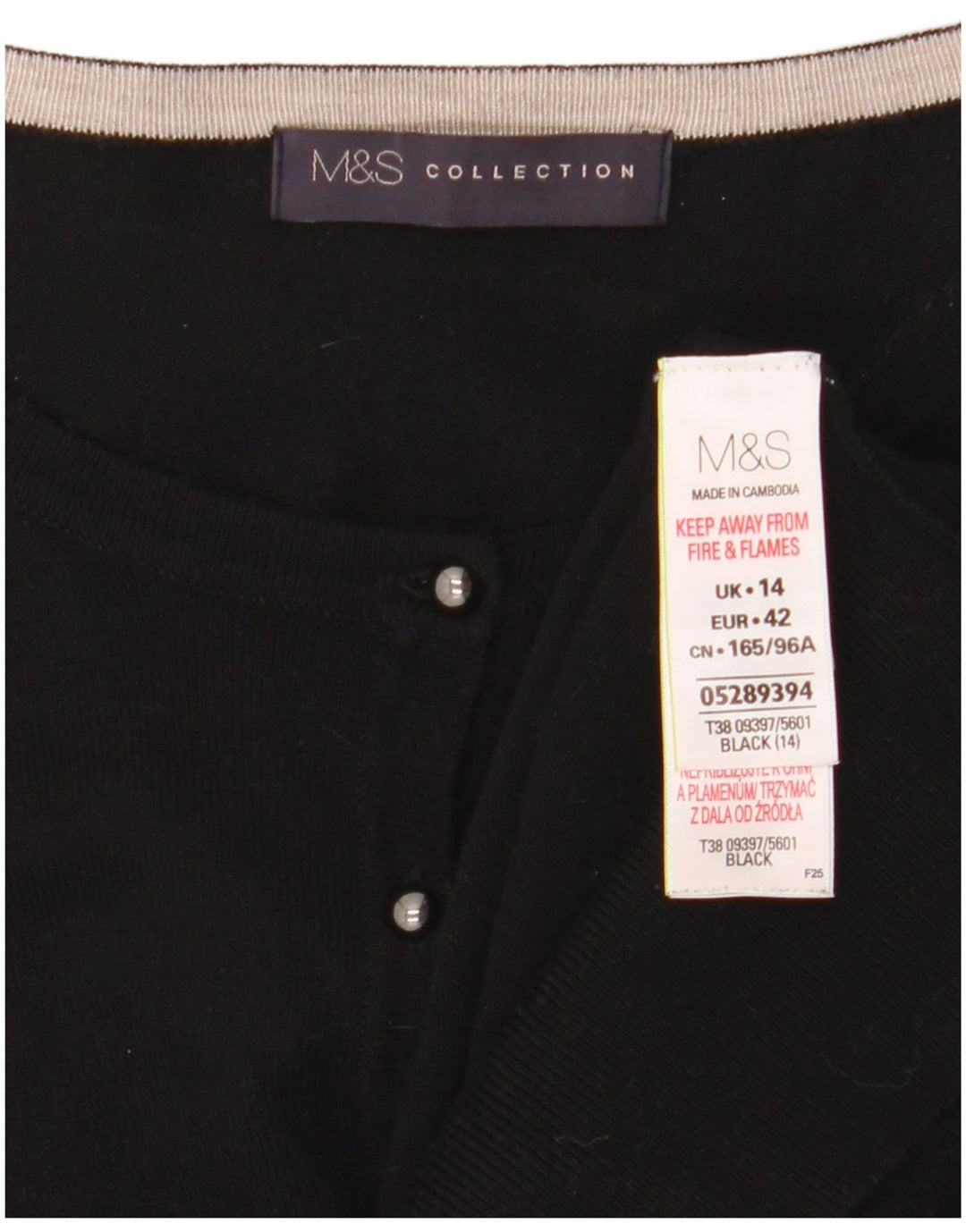 Sweter damski Marks & Spencer UK 14, średni czarny, wiskoza