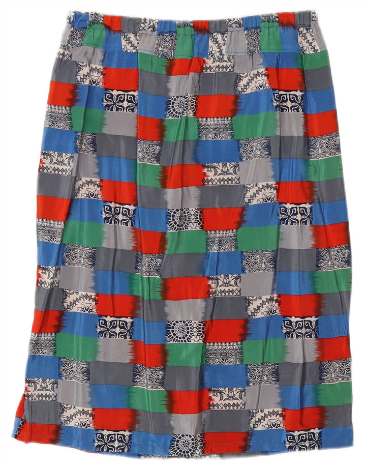 Prosta spódnica damska Vintage W30 Średnia wielobarwna geometria