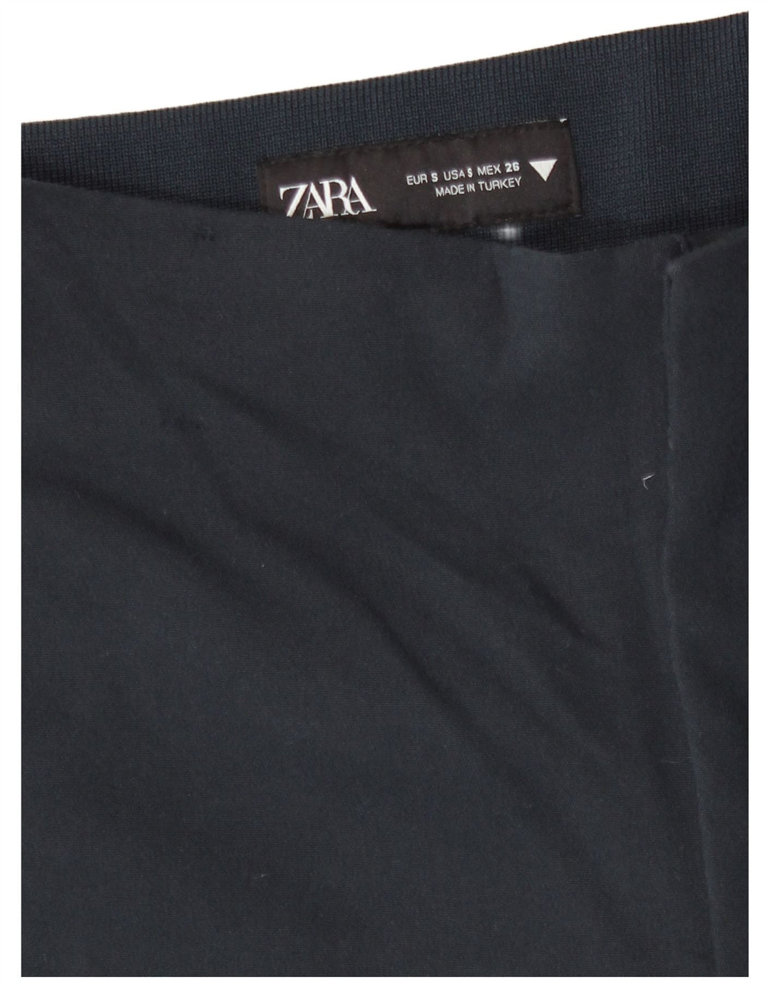 Spodnie damskie Zara Capri małe W26 L19 granatowa wiskoza