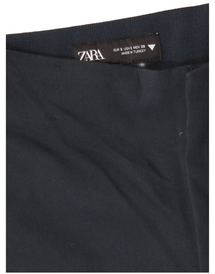 Spodnie damskie Zara Capri małe W26 L19 granatowa wiskoza