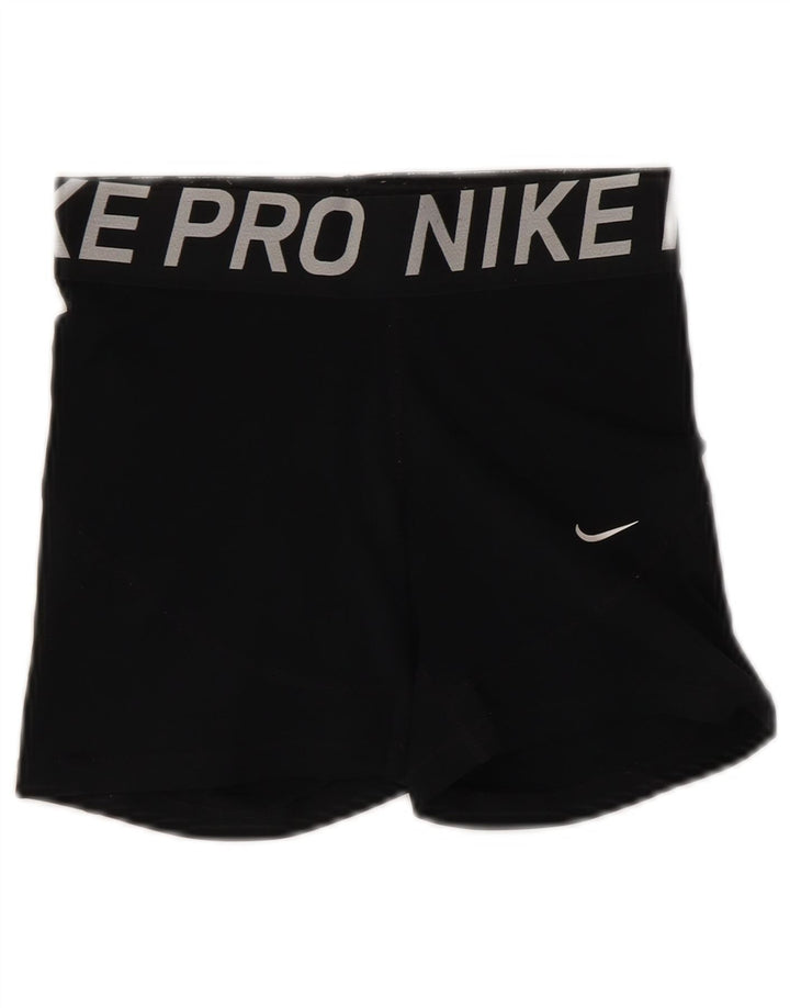 Damskie spodenki sportowe NIKE Dri Fit Graphic UK 8, małe, czarne, poliestrowe