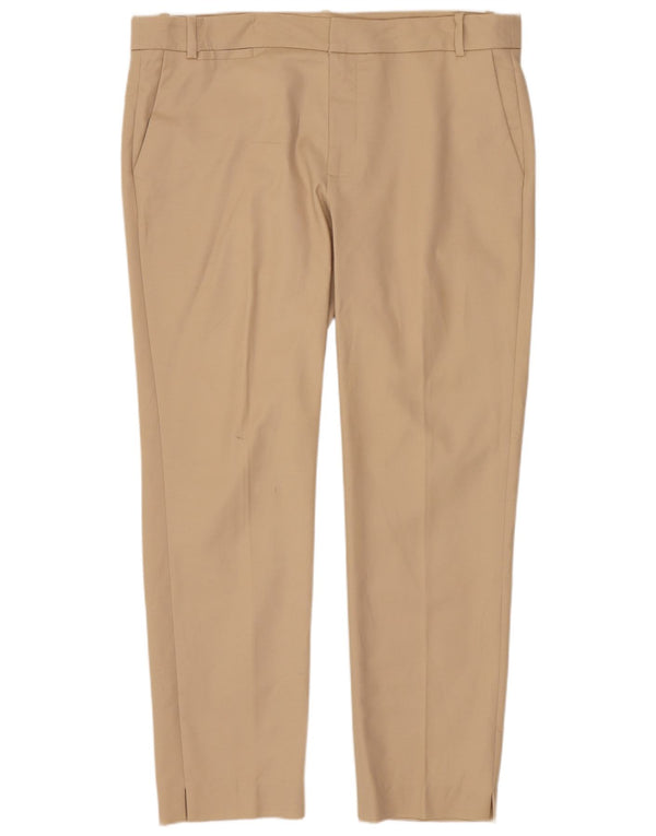 Zara Womens Slim Chino Trousers EU 42 Large W32 L28 Beige Cotton