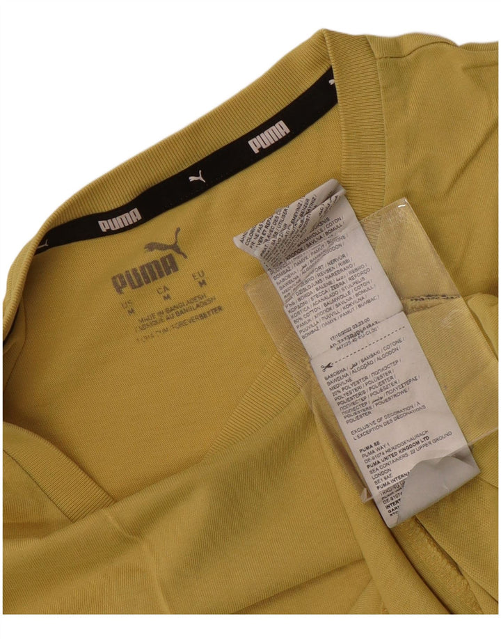 Męska koszulka Puma Top, średnia żółta bawełna