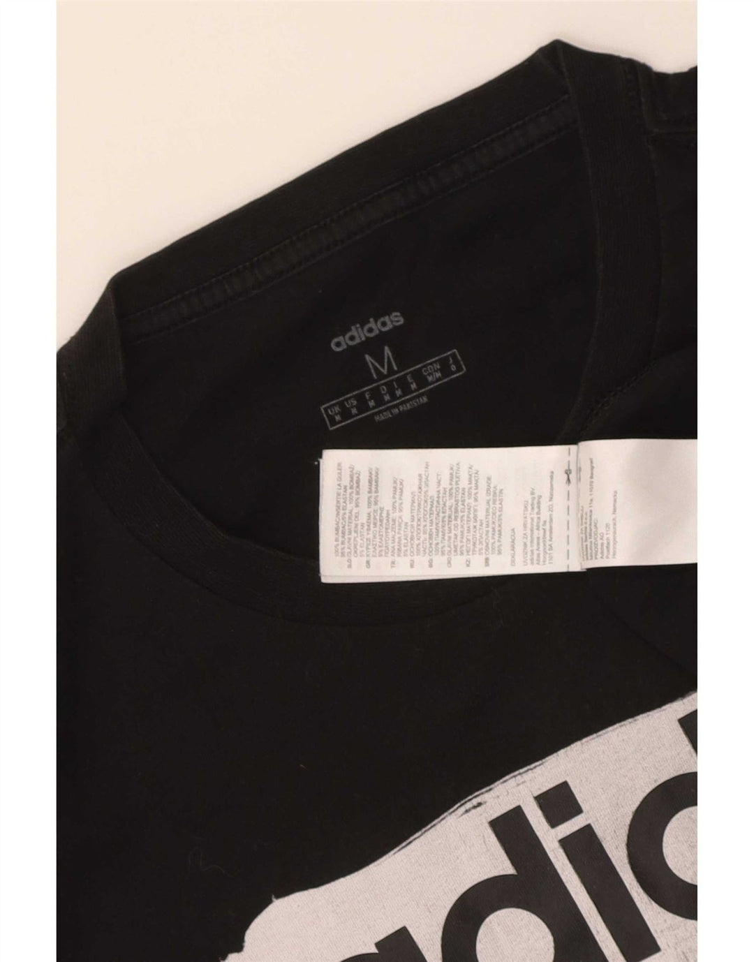 Męska koszulka z grafiką Adidas, średnia, czarna bawełna