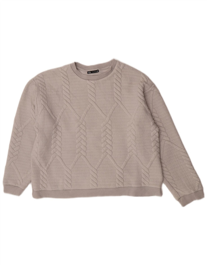 Damski sweter Zara UK 16, duży, szary poliester