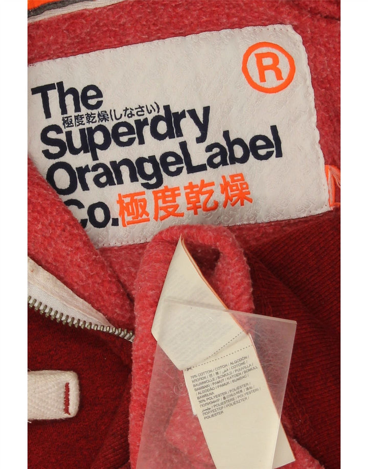 SUPERDRY Mens Zip Hoodie Sweater Small Red Cotton Vintage Superdry and Second-Hand Superdry from Messina Hembry 