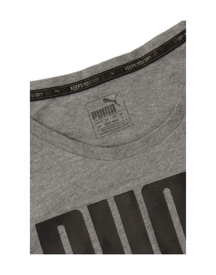 PUMA Mens Graphic T-Shirt Top Medium Black Colourblock
