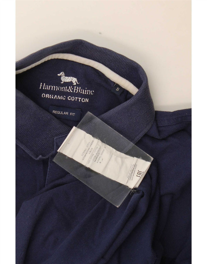Męska koszulka polo Harmont & Blaine o regularnym kroju, mała, granatowa, bawełniana