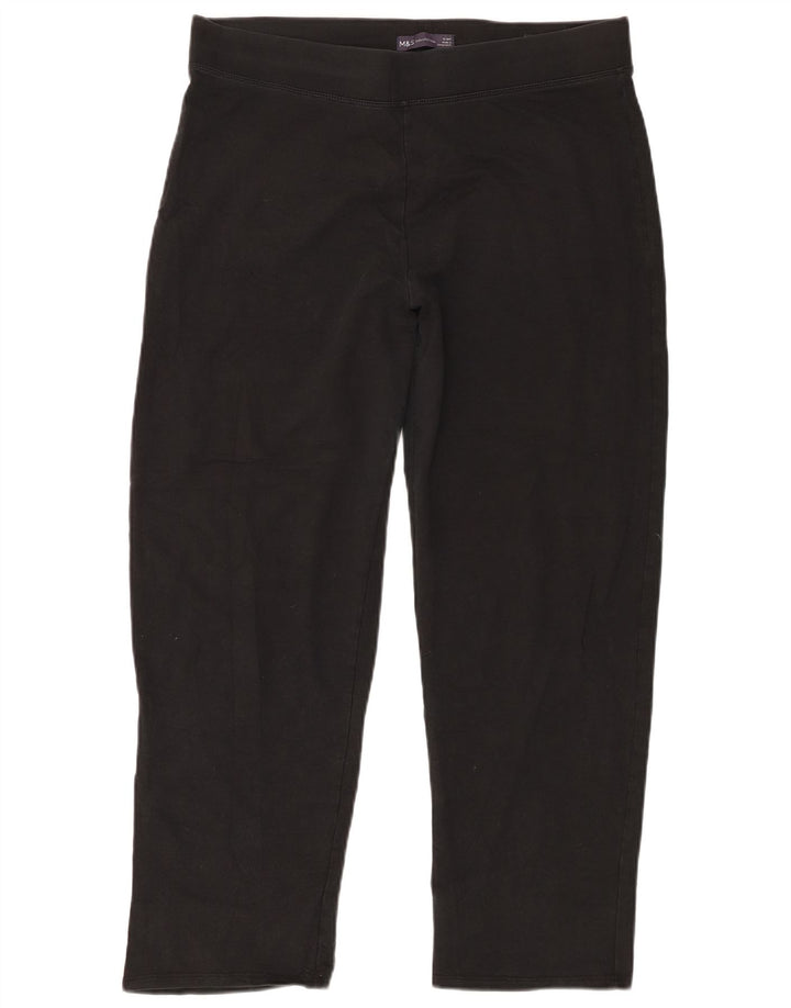 Krótkie legginsy damskie Marks & Spencer UK 16, duże, czarne, bawełniane