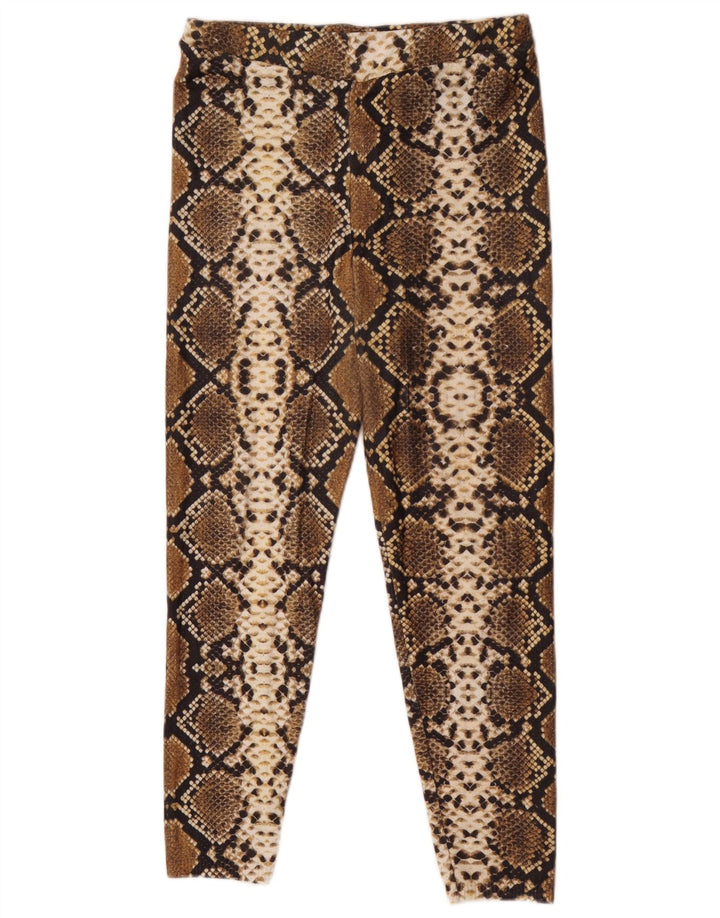 Legginsy damskie Zara UK 12, średni brąz, poliester z nadrukiem zwierzęcym