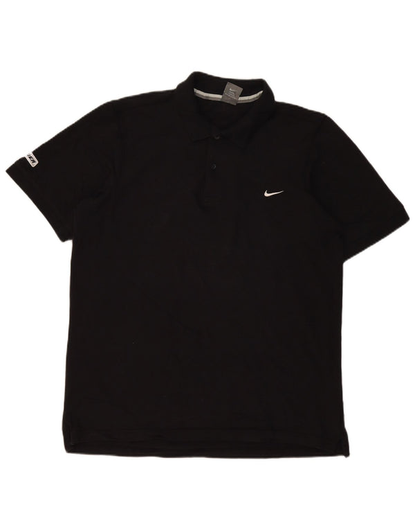 Męska koszulka polo Nike Graphic UK 42/44, duża czarna bawełna