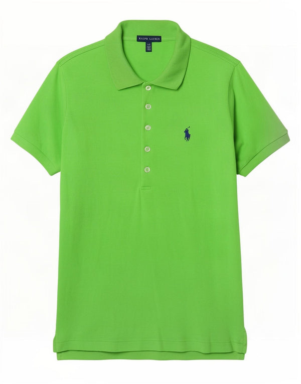 Damska koszulka polo Ralph Lauren UK 16, duża, zielona bawełna