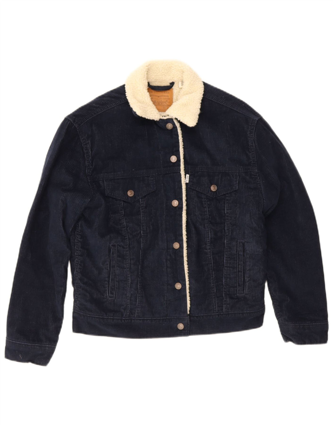 Damska sztruksowa kurtka Levi's Sherpa UK 6 XS Granatowa, poliester