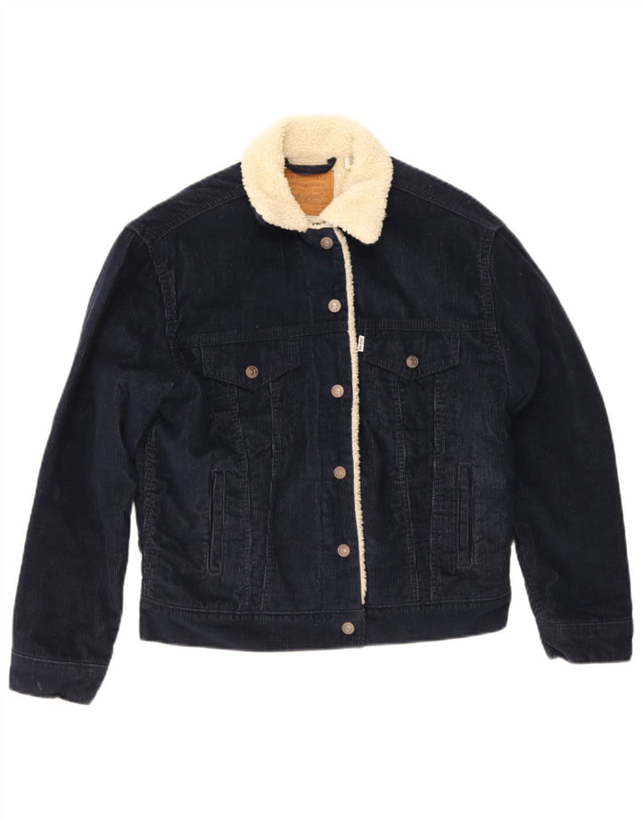 Damska sztruksowa kurtka Levi's Sherpa UK 6 XS Granatowa, poliester