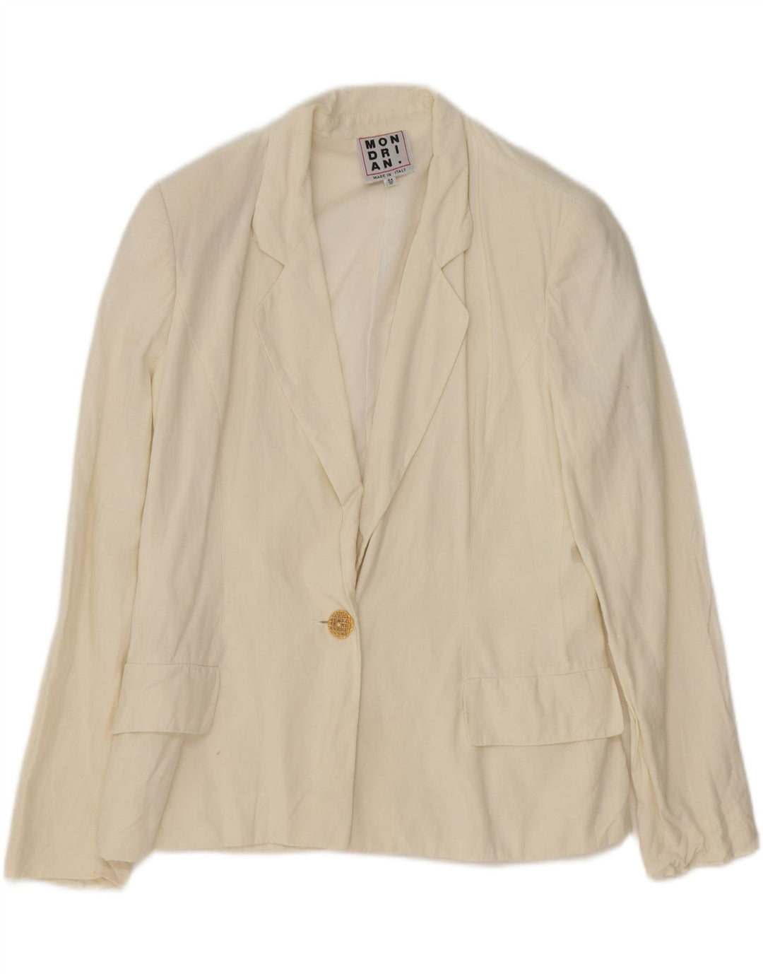 MONDRIAN Womens 1 Button Blazer Jacket IT 44 Medium White Vintage Mondrian and Second-Hand Mondrian from Messina Hembry 