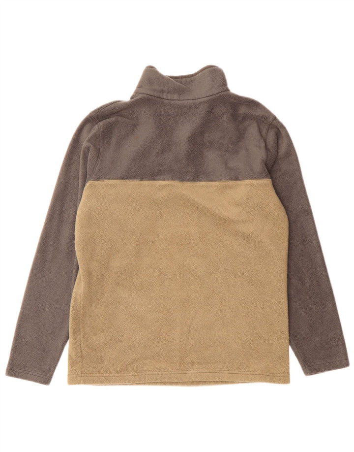 Męski sweter polarowy Columbia z kołnierzykiem, średnio beżowy, z blokami kolorów, poliester