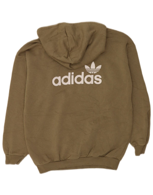 Damska bluza z kapturem Adidas Loose Fit UK 14 Średnia zielona bawełna