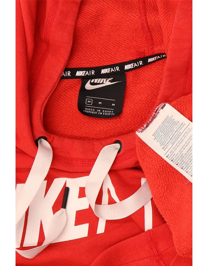 NIKE Womens Oversized Graphic Hoodie Jumper UK 14 Medium Red Cotton