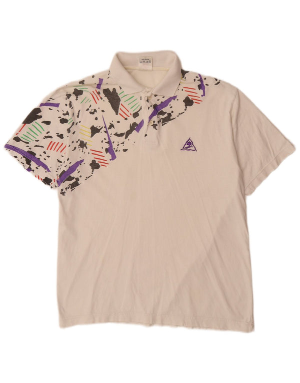 Chłopięca koszulka polo VINTAGE 15-16 lat, średnia biała bawełna w kamuflażu