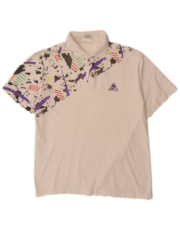 Chłopięca koszulka polo VINTAGE 15-16 lat, średnia biała bawełna w kamuflażu