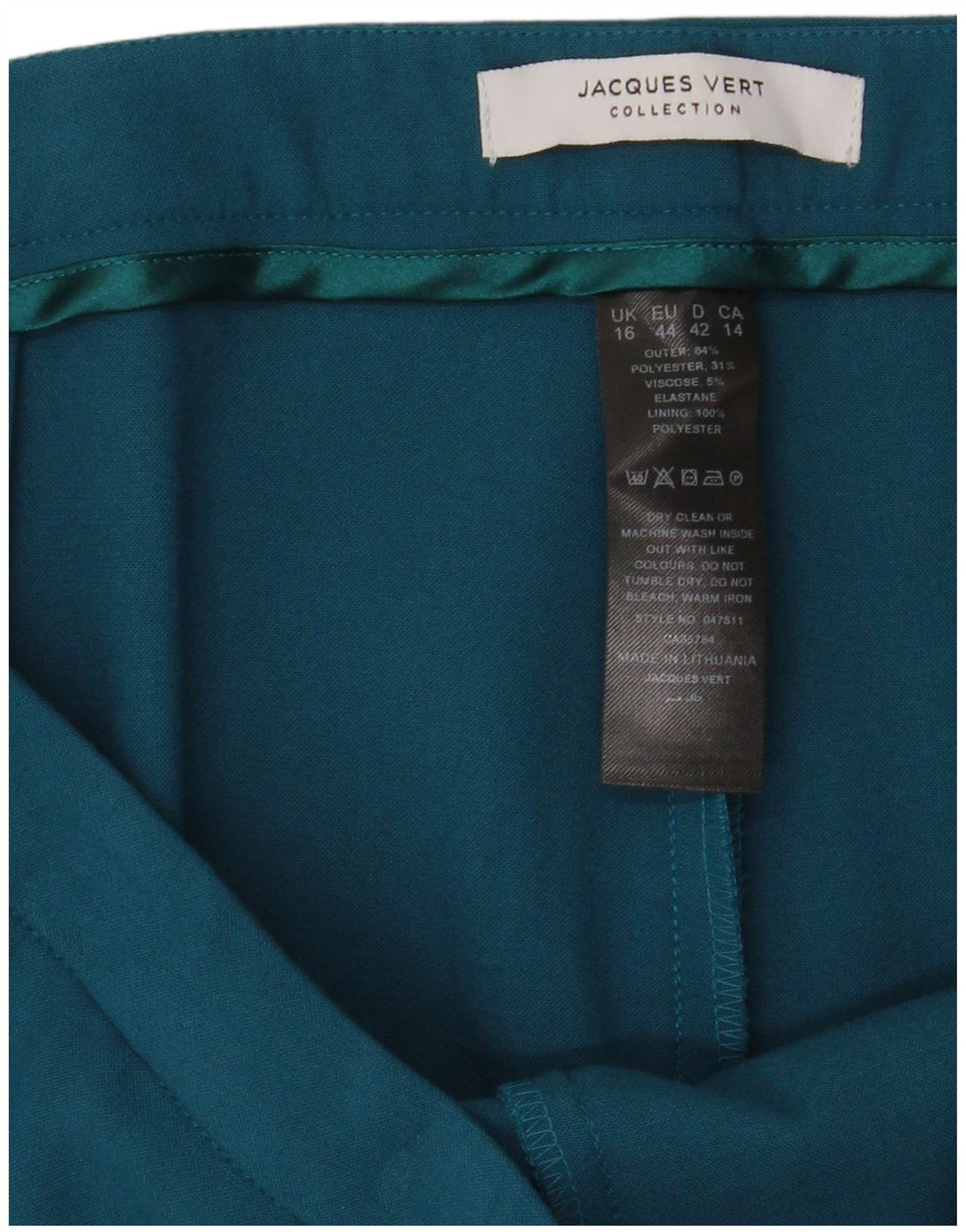 JACQUES VERT Damskie zwężane spodnie Chino UK 16 Large W36 L30 Niebieskie