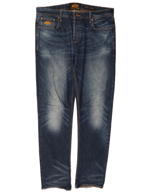 Męskie luźne dżinsy Superdry Copperfill W36 L34 Granatowa bawełna