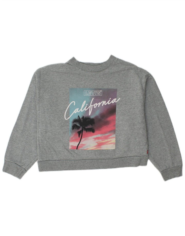 Damska bluza Levi's Oversize Crop Graphic Jumper UK 10 Small Grey