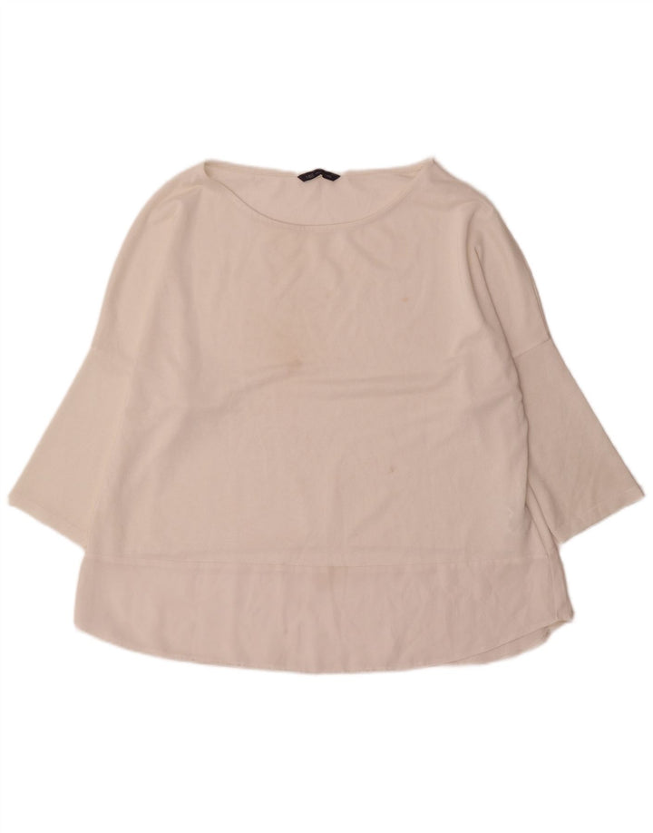Marks & Spencer Damski top z rękawem 3/4, UK 18 XL, biały, poliester