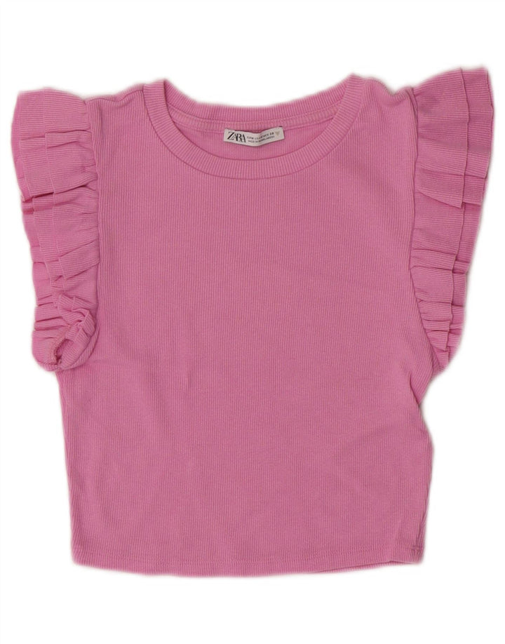 Damski krótki t-shirt Zara UK 12, średni róż