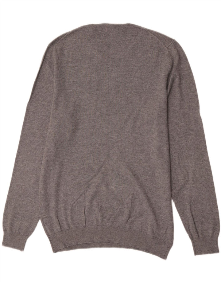 Męski sweter z okrągłym dekoltem Zara, średnio szary