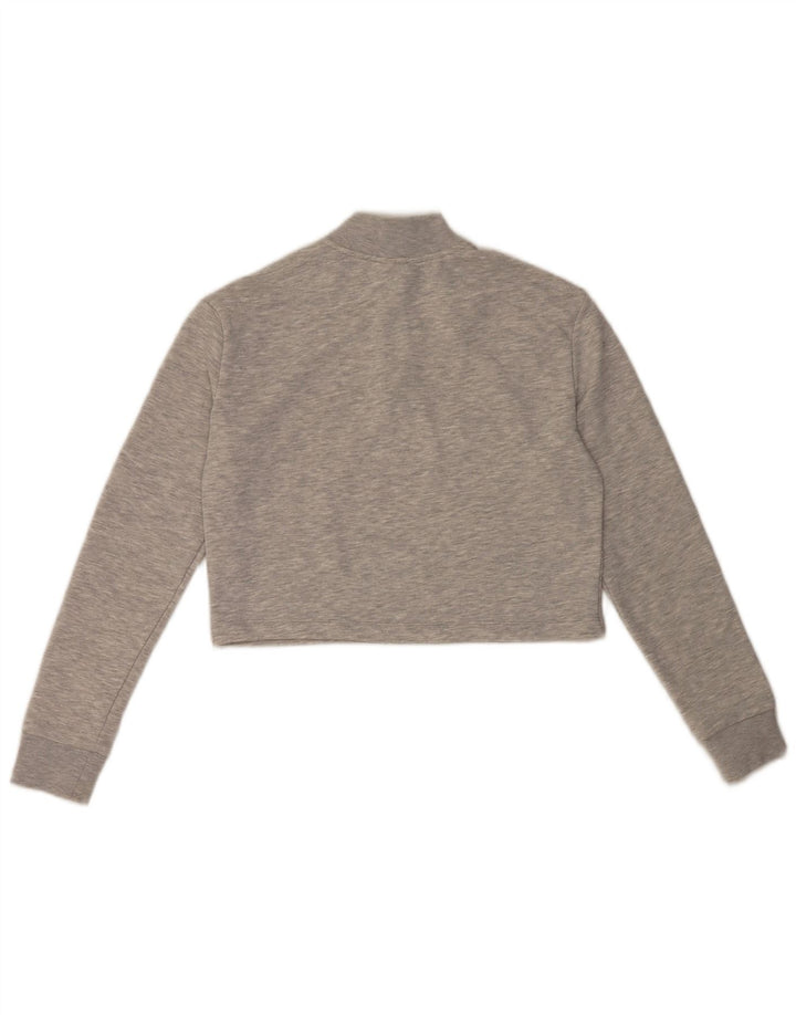 Damska bluza Puma Crop Graphic Jumper UK 10 Small Grey Colorblock