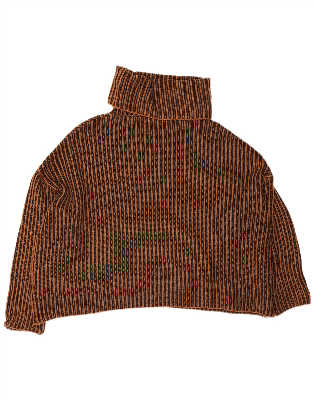 Damski sweter oversize Zara z golfem UK 14 w średnie brązowe paski