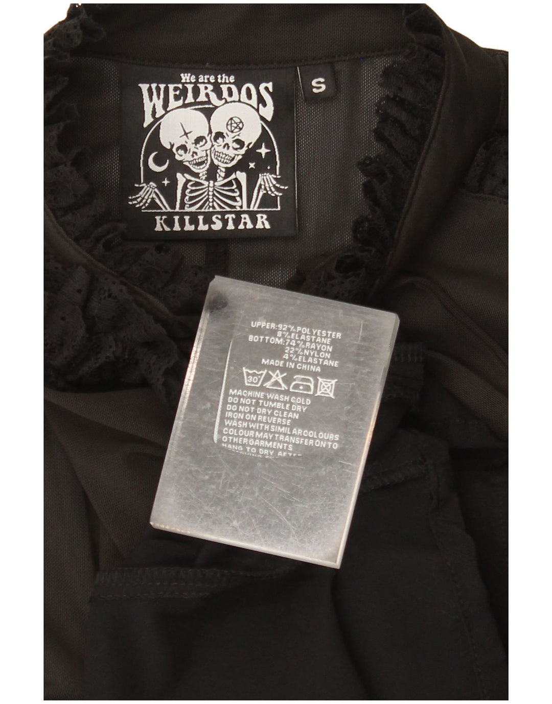 Damska sukienka maxi z długim rękawem KILLSTAR UK 8, mała, czarna, z blokami kolorów