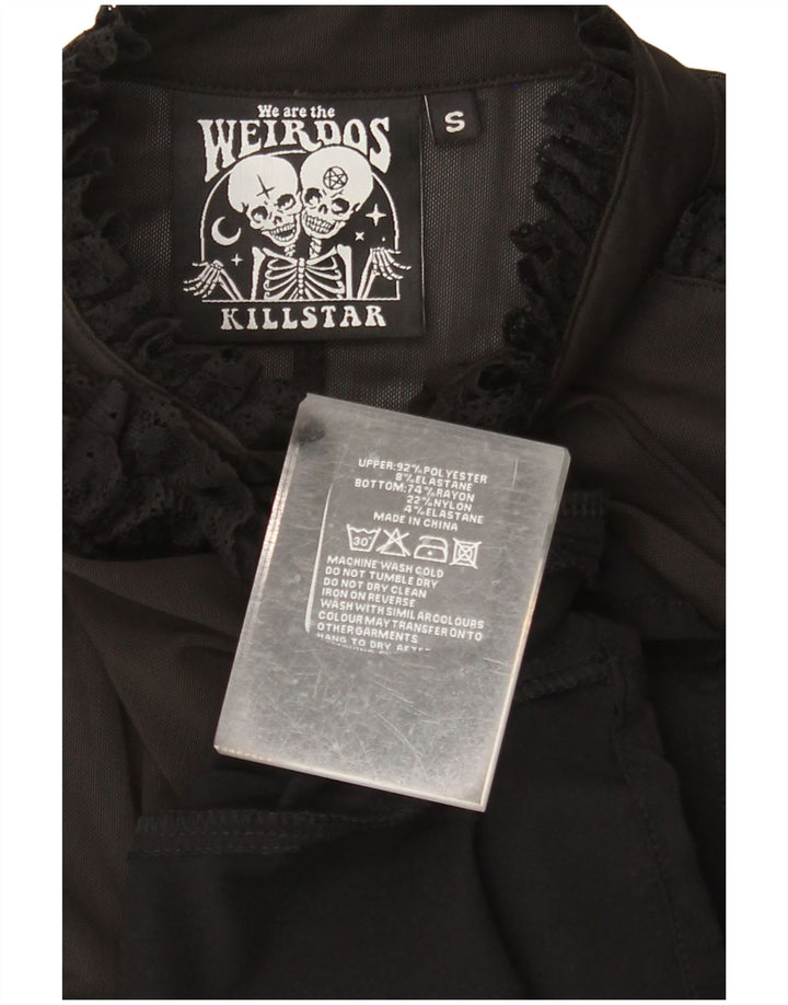 Damska sukienka maxi z długim rękawem KILLSTAR UK 8, mała, czarna, z blokami kolorów