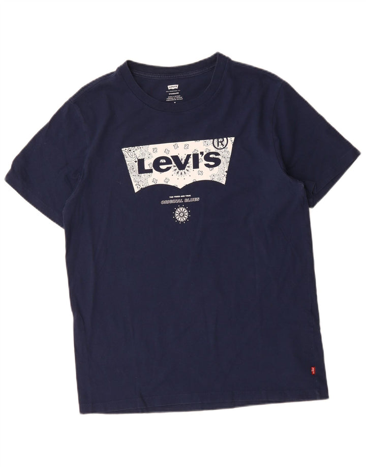 Damska koszulka Levi's Standard Graphic Top UK 14 Średni granatowy bawełniany