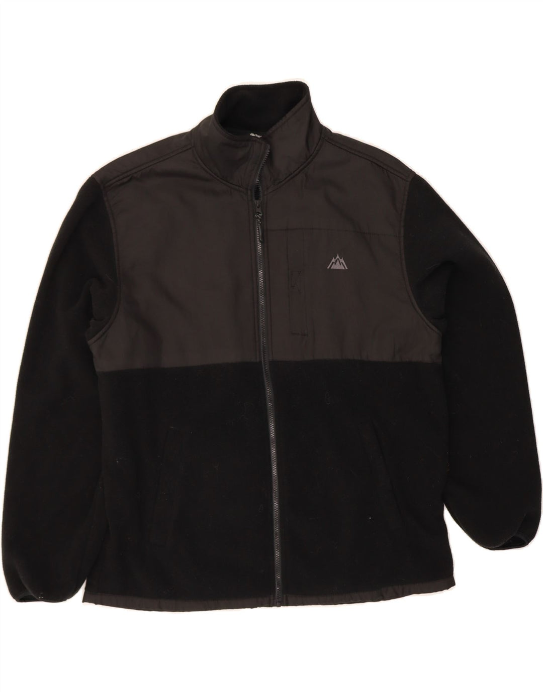 SNOZU Mens Fleece Jacket UK 40 Large Black Colourblock Polyester Vintage Snozu and Second-Hand Snozu from Messina Hembry 