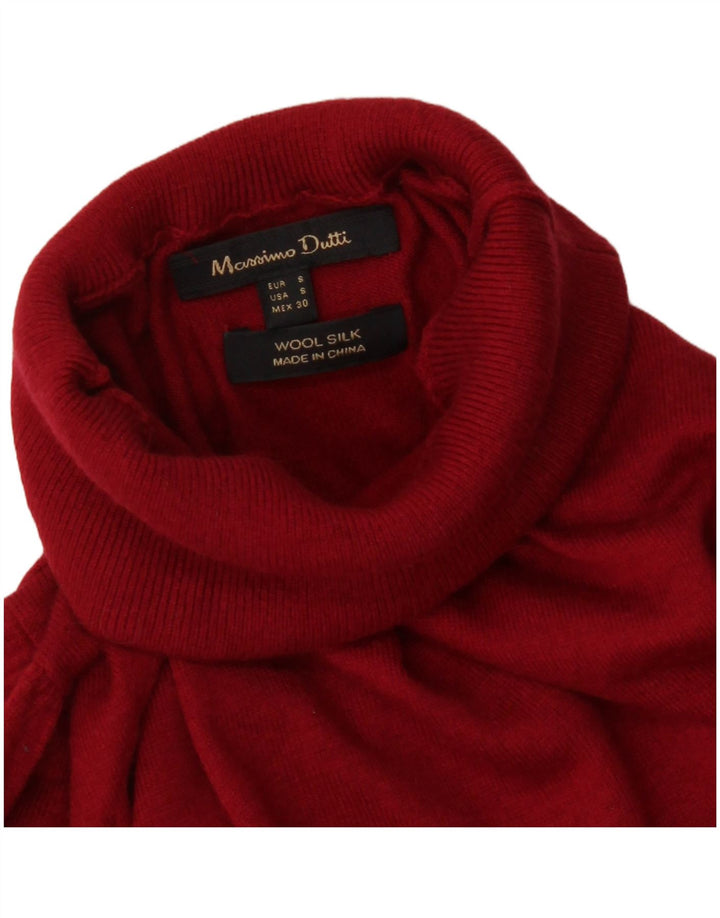 Sweter damski Massimo Dutti z wywijanym dekoltem UK 10 Small Red Wełna