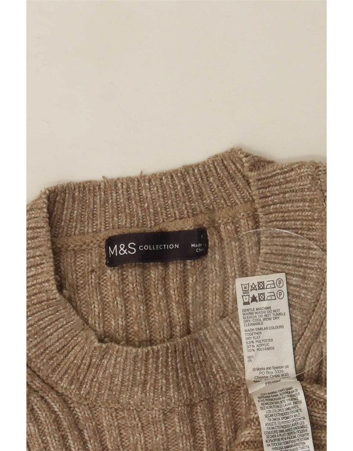 Sweter damski Marks & Spencer z okrągłym dekoltem, UK 12, średni beż