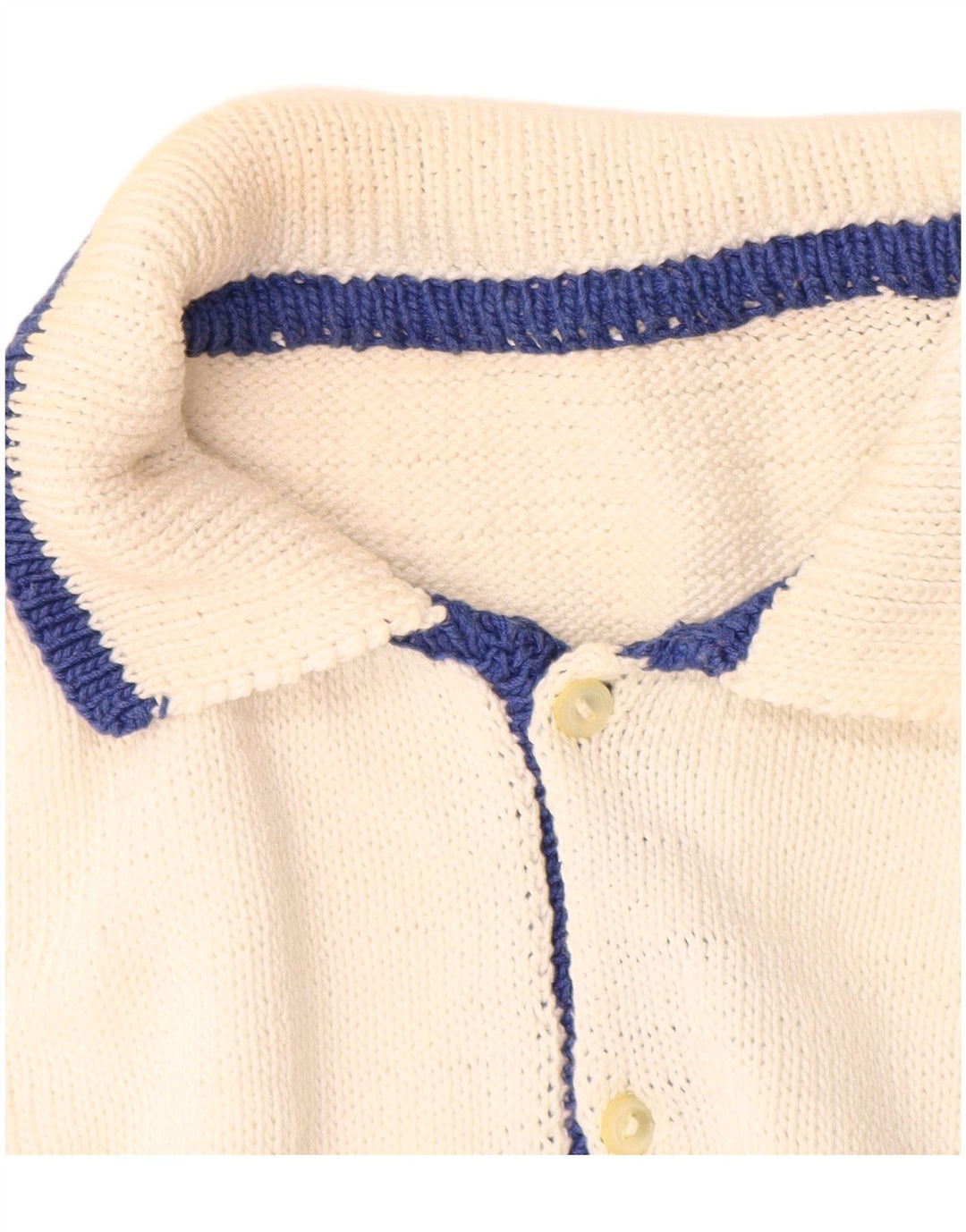 Męski sweter z golfem w stylu vintage, średnio biały, geometryczny